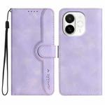 For Tecno Spark 30C 5G / Pop 9 5G Heart Pattern Skin Feel Leather Phone Case(Purple)