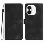 For Tecno Spark 30C 5G / Pop 9 5G Heart Pattern Skin Feel Leather Phone Case(Black)