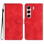 For Tecno Camon 40 Pro 4G Heart Pattern Skin Feel Leather Phone Case(Red)