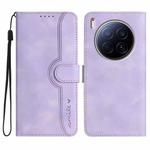 For Tecno Camon 40 Premier Heart Pattern Skin Feel Leather Phone Case(Purple)