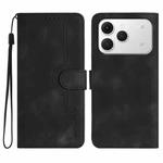 For Tecno Spark 40 4G Heart Pattern Skin Feel Leather Phone Case(Black)