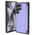 For Samsung Galaxy S23 Ultra 5G 3 in 1 Flip Holder Phone Case(Light Purple)