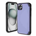 For iPhone 15 3 in 1 Flip Holder Phone Case(Light Purple)