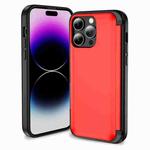 For iPhone 15 Pro 3 in 1 Flip Holder Phone Case(Red)