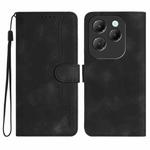 For Infinix Hot 40 Heart Pattern Skin Feel Leather Phone Case(Black)