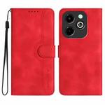 For Infinix Hot 40i Heart Pattern Skin Feel Leather Phone Case(Red)