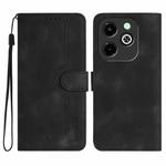 For Infinix Hot 40i Heart Pattern Skin Feel Leather Phone Case(Black)