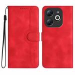For Infinix Smart 8 Heart Pattern Skin Feel Leather Phone Case(Red)