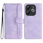 For Infinix Smart 8 Heart Pattern Skin Feel Leather Phone Case(Purple)