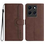 For Infinix Note 30 5G Heart Pattern Skin Feel Leather Phone Case(Brown)