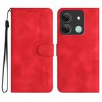 For Infinix Smart 7 HD Heart Pattern Skin Feel Leather Phone Case(Red)