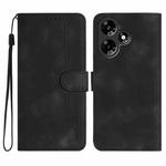 For Infinix Hot 30i Heart Pattern Skin Feel Leather Phone Case(Black)