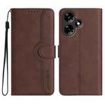 For Infinix Hot 30i Heart Pattern Skin Feel Leather Phone Case(Brown)
