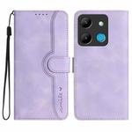 For Infinix Smart 7 Heart Pattern Skin Feel Leather Phone Case(Purple)