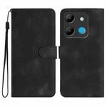 For Infinix Smart 7 Heart Pattern Skin Feel Leather Phone Case(Black)