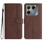 For Infinix GT 20 Pro Heart Pattern Skin Feel Leather Phone Case(Brown)