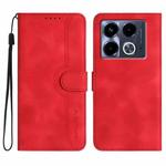 For Infinix Note 40 4G Heart Pattern Skin Feel Leather Phone Case(Red)