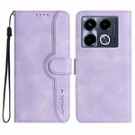 For Infinix Note 40 4G Heart Pattern Skin Feel Leather Phone Case(Purple)