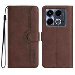 For Infinix Note 40 4G Heart Pattern Skin Feel Leather Phone Case(Brown)