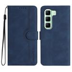 For Infinix Hot 50 4G Heart Pattern Skin Feel Leather Phone Case(Royal Blue)