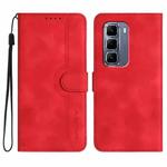 For Infinix Hot 50 Pro+ 4G Heart Pattern Skin Feel Leather Phone Case(Red)