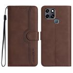 For Infinix Smart 6 / Smart 6 HD Heart Pattern Skin Feel Leather Phone Case(Brown)