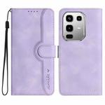 For Infinix Note 50 4G / Note 50 Pro 4G Heart Pattern Skin Feel Leather Phone Case(Purple)