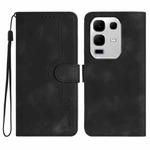 For Infinix Note 50x Heart Pattern Skin Feel Leather Phone Case(Black)