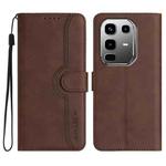For Infinix Note 50 Pro+ Heart Pattern Skin Feel Leather Phone Case(Brown)