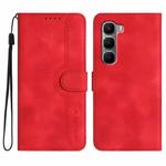 For Infinix Hot 60 4G / Hot 60i 4G Heart Pattern Skin Feel Leather Phone Case(Red)