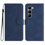 For Infinix Hot 60 4G / Hot 60i 4G Heart Pattern Skin Feel Leather Phone Case(Royal Blue)