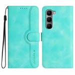 For Infinix Hot 60 4G / Hot 60i 4G Heart Pattern Skin Feel Leather Phone Case(Light Blue)