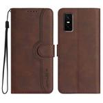 For Infinix GT 30 Pro Heart Pattern Skin Feel Leather Phone Case(Brown)