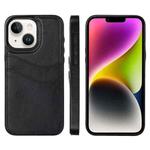 For iPhone 14 Plus Litchi Leather Skin Card Slots Phone Case(Black)