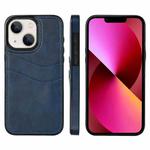 For iPhone 13 Litchi Leather Skin Card Slots Phone Case(Blue)