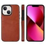 For iPhone 13 Litchi Leather Skin Card Slots Phone Case(Brown)