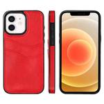 For iPhone 12 Litchi Leather Skin Card Slots Phone Case(Red)