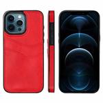 For iPhone 12 Pro Max Litchi Leather Skin Card Slots Phone Case(Red)