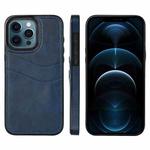 For iPhone 12 Pro Max Litchi Leather Skin Card Slots Phone Case(Blue)