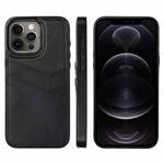 For iPhone 12 Pro Litchi Leather Skin Card Slots Phone Case(Black)