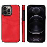 For iPhone 12 Pro Litchi Leather Skin Card Slots Phone Case(Red)