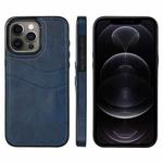 For iPhone 12 Pro Litchi Leather Skin Card Slots Phone Case(Blue)