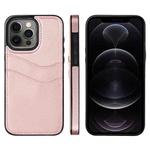 For iPhone 12 Pro Litchi Leather Skin Card Slots Phone Case(Rose Gold)