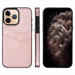 For iPhone 11 Pro Max Litchi Leather Skin Card Slots Phone Case(Rose Gold)