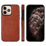 For iPhone 11 Pro Max Litchi Leather Skin Card Slots Phone Case(Brown)