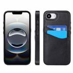 For iPhone 16e Litchi Leather Skin Card Slots Phone Case(Black)