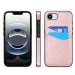 For iPhone 16e Litchi Leather Skin Card Slots Phone Case(Rose Gold)