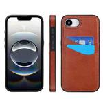 For iPhone 16e Litchi Leather Skin Card Slots Phone Case(Brown)