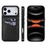 For iPhone 17 Pro Max Litchi Leather Skin Card Slots Phone Case(Black)