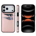 For iPhone 17 Pro Max Litchi Leather Skin Card Slots Phone Case(Rose Gold)